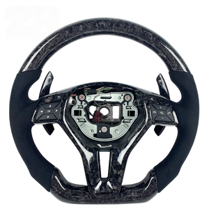 Volant de voiture personnalisé en fibre de carbone pour Benzs AMG W204 G500 G55 G63 <span class=keywords><strong>E200</strong></span> E300 E320 C63S S63, volant en cuir Alcantara - Product Image 5