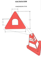 Cône de circulation triangulaire en PVC, 70 cm, style malaisien, qualité supérieure