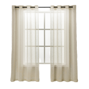 Cortinas translúcidas al por mayor con bolsillos para varillas, tamaño personalizado, color crema beige, 100% poliéster, con aislamiento, para ventanas, con ojales, para sala de estar - Product Image 1