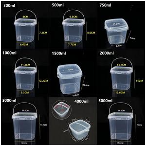 300-5000 мл прозрачная игрушка для закусок машина квадратная пластиковая коробка для хранения настольная прозрачная коробка для хранения с ручкой крышки - Product Image 2