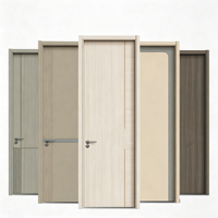 Porte intérieure moderne insonorisée en bois massif fini, ouverture manuelle pour chambre à coucher