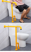 Barre d'appui WC murale en acier inoxydable accessible pour seniors, usage hospitalier, sécurité salle de bain, antidérapante, renforcée, moderne