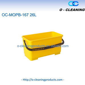 Seau de nettoyage professionnel en plastique de 26L sur roues, seau à <span class=keywords><strong>raclette</strong></span> robuste avec tamis, seau de rangement d'outils portable - Product Image 3