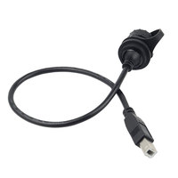 Connecteur USB Type B étanche IP67 à montage sur panneau LSHITECH pour équipements industriels, machines CNC et imprimantes