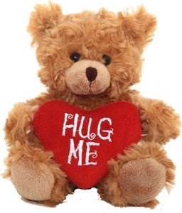 Orsacchiotto Hug Me Cremoso Color Mocha con Messaggio 'Hug Me' Cucito, Peluche Super Morbido da 9 Pollici, Giocattolo Antistress per Regalo di Anniversario - Product Image 4