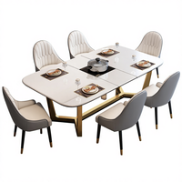 Table à manger télescopique nordique multifonctionnelle en bambou, luxe léger, ovale, 4 à 8 places