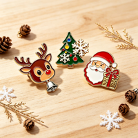 Broche personnalisée en métal, émail dur 3D, imprimée en typographie, thème Noël (Père Noël, sapin), cadeau de fêtes, objet de collection