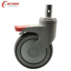 Griff ring M22 * 40mmTPR Rollen für Krankenhaus ausrüstung Medizinische Lenk rollen mit langem Stiel und Zentral verriegelung OEM anpassbar - Product Image 3