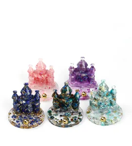 Pemegang ponsel kristal, Amethyst Pink Quartz Resin lucu Istana peri Hadiah untuk anak perempuan