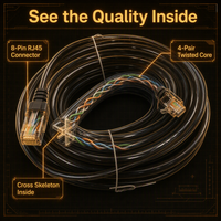 Câble Patch Blindé Cat6 Cat6A SFTP FTP à Expédition Rapide, Prêt pour 10G, CCA Plaqué Or pour CCTV Longue Distance Extérieur