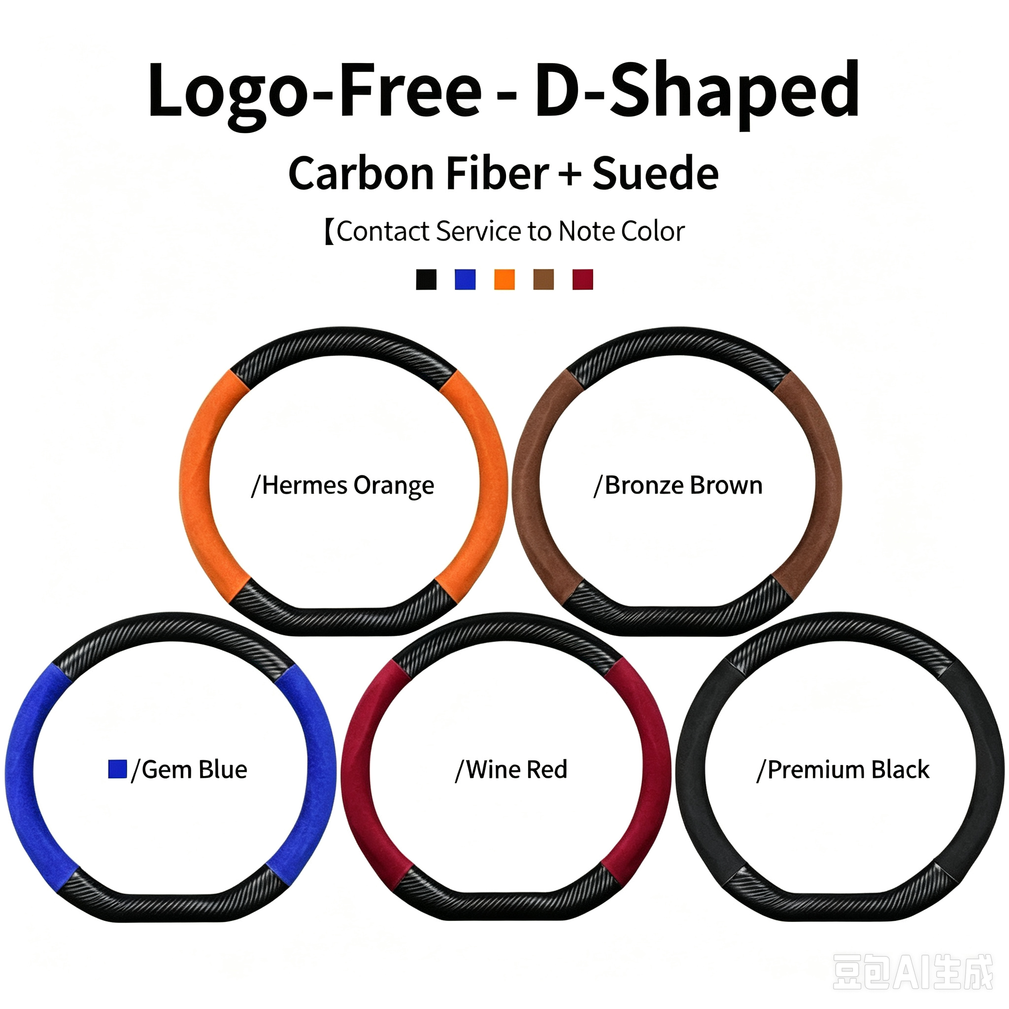 En forme de D, sans logo, note de couleur requise.