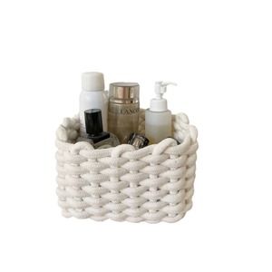 MSH Panier d'articles divers de table en corde de coton artisanal pour collation cosmétique - Product Image 6