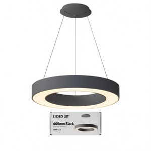 Lámpara Colgante LED EVN de 600 mm, Negra, 50 W, CCT, Iluminación Interior - Product Image 1