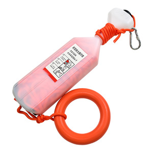 Bouée de sauvetage marine rectangulaire en plastique orange avec corde et mousqueton pour le sauvetage aquatique - Product Image 1