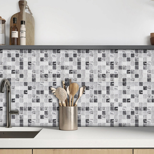 Coloré marbre mosaïque auto-adhésif 3D dosseret carré autocollant carreaux bricolage carreaux de vinyle pour la décoration intérieure - Product Image 4