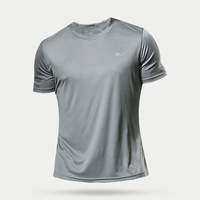 Toptan erkek nefes atletik T Shirt hızlı kuru koşu spor üst
