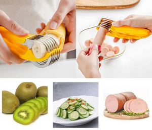 Tiện Ích Nhà Bếp Sáng Tạo Hướng dẫn sử dụng chuối <span class=keywords><strong>Slicer</strong></span> đa chức năng an toàn Trái Cây Rau công cụ xúc xích dưa chuột cắt - Product Image 3