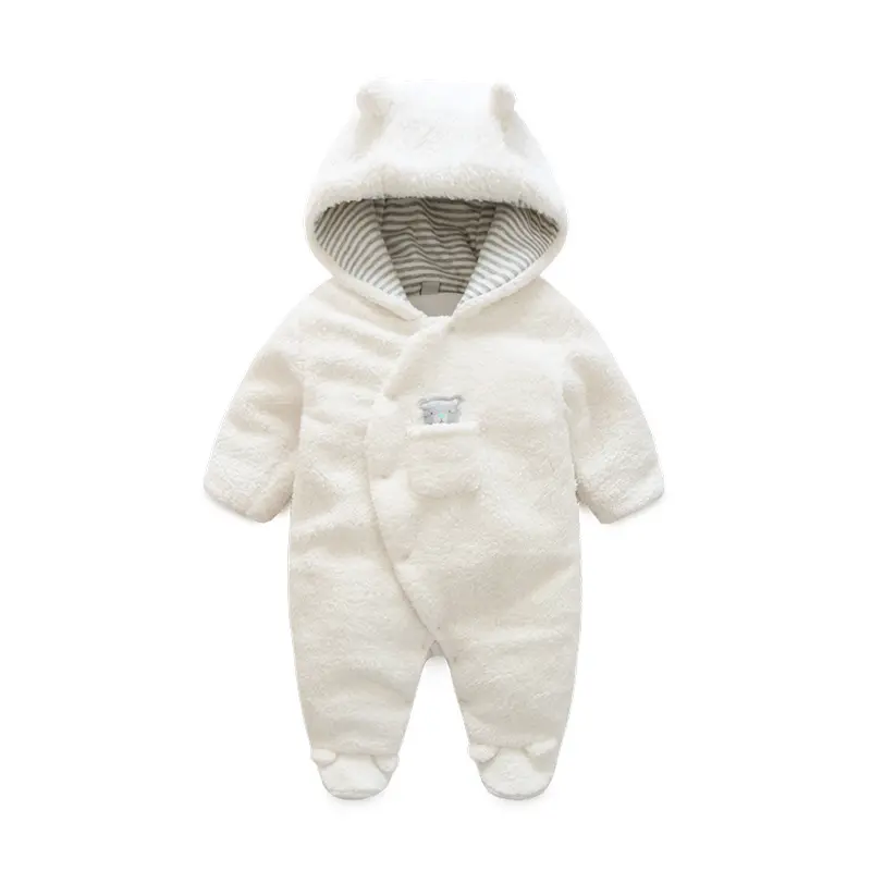 Vêtements d'hiver épais pour bébés grenouillères unisexes d'hiver pour nouveaux-nés agneau polaire pour ramper vêtements de sortie pour tout-petits barboteuses unisexes en coton 20000