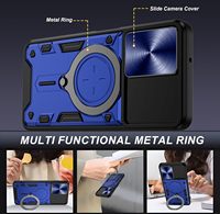 Coque de protection robuste avec cache-objectif coulissant et béquille rotative intégrale pour Samsung Galaxy A07 A17 A27 A37 A47 A57