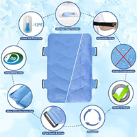 Compresse de gel réutilisable bleue personnalisée 35x52cm en tissu nylon pour thérapie chaude/froide à domicile et soulagement de la douleur