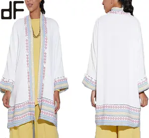 Day Look Factory Dubai Turkey Arab Oman Elegant Chiffon Kimono for Women Muslim Printed Kimono