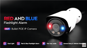 ไฟฉาย4K สีแดงและสีฟ้าคู่แสงสีสมาร์ทกล้อง IP กลางแจ้งสองทางเสียงระบบตรวจจับยานพาหนะมนุษย์ - Product Image 2