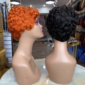 Hot Selling Small Curl Chioma Short Pixie Cut <b>Wigs</b> Brazilian Rew Human Hair <b>Wigs</b> Machine Make No <b>Lace</b> Curly <b>Wigs</b> for Black Women - Product Image 2