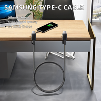 Pelindung kabel, tipe-c ke kabel tipe-c 1m USB-C Charger Braid Shields kompatibel dengan untuk Galaxy S20 S21 S22 Note10 S21 +