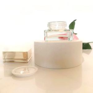 Contenedor de crema corporal para cuidado de la piel de lujo, tarro cosmético de vidrio, embalaje Square20ml, 30 Ml, 50ml con tapa dorada, crema de plástico para el cuidado de la piel KZ - Product Image 5