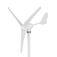 Aerogenerador Horizontal GWS-500W de 500W, Arranque a 2m/s, Corte a 3m/s, Velocidad Nominal de 10m/s, Rotor de 1.3m de Fibra de Nylon, PMSG Trifásico, IP54, 3 Ejes
