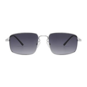 Lunettes de soleil rectangulaires en métal avec logo personnalisé, monture intégrale, protection UV400, style décontracté unisexe - Product Image 1