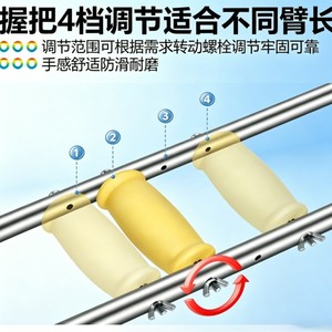 Béquilles sous-bras en acier inoxydable, hauteur réglable, antidérapantes, pour l'aide à la marche quotidienne - Product Image 4