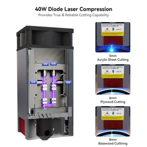 Tragbare 3D-Laser-Gravurmaschine 40 W leistungsstarker Gravurgerät APP-Steuerung automatische luftgestützte Metall-Holz-Laser-Gravur-Schneiden