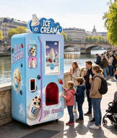 Distributeur de crème glacée molle prêt à l'emploi avec six modules intelligents pour les garnitures
