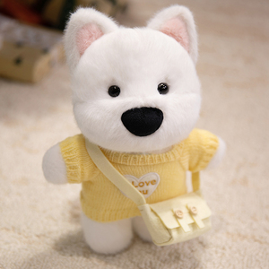 West Highland White Terrier suave relleno de tela de algodón muñeca juguete para dormir y oso alivio del estrés para niños y niñas para bodas - Product Image 3