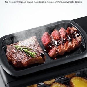 Machine à petit-déjeuner multifonctionnelle électrique <span class=keywords><strong>trois</strong></span>-en-un en acier inoxydable 12L 1100W, norme américaine 110V/220V, grille-pain mini - Product Image 3