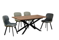 Meubles de restaurant d'intérieur nordiques de luxe avec dessus en MDF conçu à la mode pour l'ensemble de table de meubles de salle à manger 4 ou 6 places