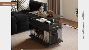 Mesa Auxiliar de Sofá Moderna y Elegante, Ecológica, Duradera, Multifuncional, Móvil, con Almacenamiento, Tipo Loft, Carrito Auxiliar para Café - Product Image 3