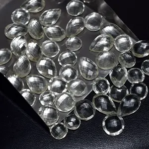 Piedra preciosa suelta facetada con corte de Rosa amatista verde natural, forma mixta para la fabricación de joyas, producto a granel de cuarzo fino - Product Image 1