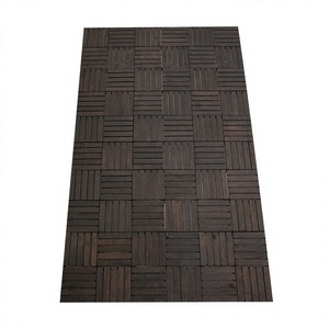 SMARTWOOD Contemporary Resort Weatherproof Textured Acacia Decking <b>Tiles</b> Easy-Click Interlocking Square Anti-Slip Patio Balcony - Product Image 1