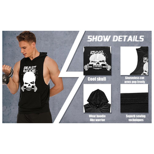 Débardeurs de sport pour hommes avec logo personnalisé imprimé en usine, hauts de sport en coton de haute qualité, débardeurs de musculation pour hommes grandes tailles - Product Image 3