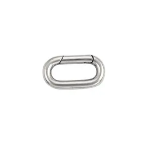 Customized 925 Sterling Silver Round Rectangle Spring Push Gate Jewelry Clasp Paperclip Clip Clasp Oval Shape Link Charm Lock