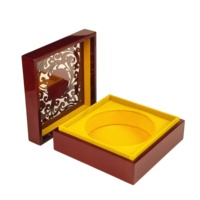 Boîte de présentation rectangulaire biodégradable personnalisable en bois gravé au laser, de haute qualité, faite à la main, pour pièces commémoratives et badges, idéale comme cadeau