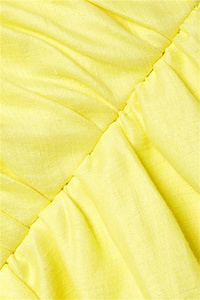 Abito lungo da donna elegante estivo con spacco aperto sul retro regolabile Slim giallo increspato asimmetrico da donna in <span class=keywords><strong>misto</strong></span> <span class=keywords><strong>lino</strong></span> - Product Image 3