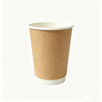Gobelets en papier kraft jetables personnalisables à paroi simple ou double pour boissons chaudes/froides, avec couvercles pour thé au lait à emporter
