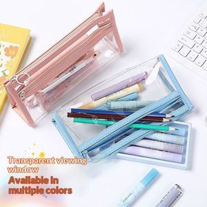 กล่องดินสอใสแบบ PVC สำหรับนักเรียน รุ่น F0718B ใช้ในโรงเรียน/สำนักงาน ความจุเยอะ ดีไซน์เรียบง่าย ทันสมัย กันน้ำ - Product Image 4