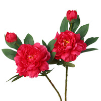 Bunga Peony Sutra Buatan 2 Kepala Merk Yida Kualitas Tinggi, Gaya Cina, Hiasan Meja untuk Pernikahan dan Dekorasi Rumah (Grosir)