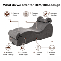 Fauteuil de relaxation d'intérieur avec appui-tête, poches latérales, design ergonomique, mousse compressée en forme de S, chaise longue incurvée