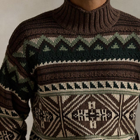 Pull-over surdimensionné respirant pour homme, automne, avec motifs géométriques rayés, col rond