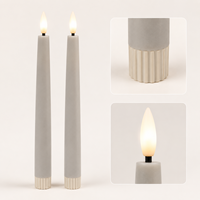 Bougies Pilier LED Sans Flamme à Piles, Effet Flamme Mobile 3D, Lot de 2 pour Mariages, Anniversaires, Décorations Extérieures et Festivals
